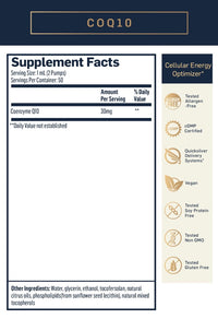 CoQ10 Supplement Facts