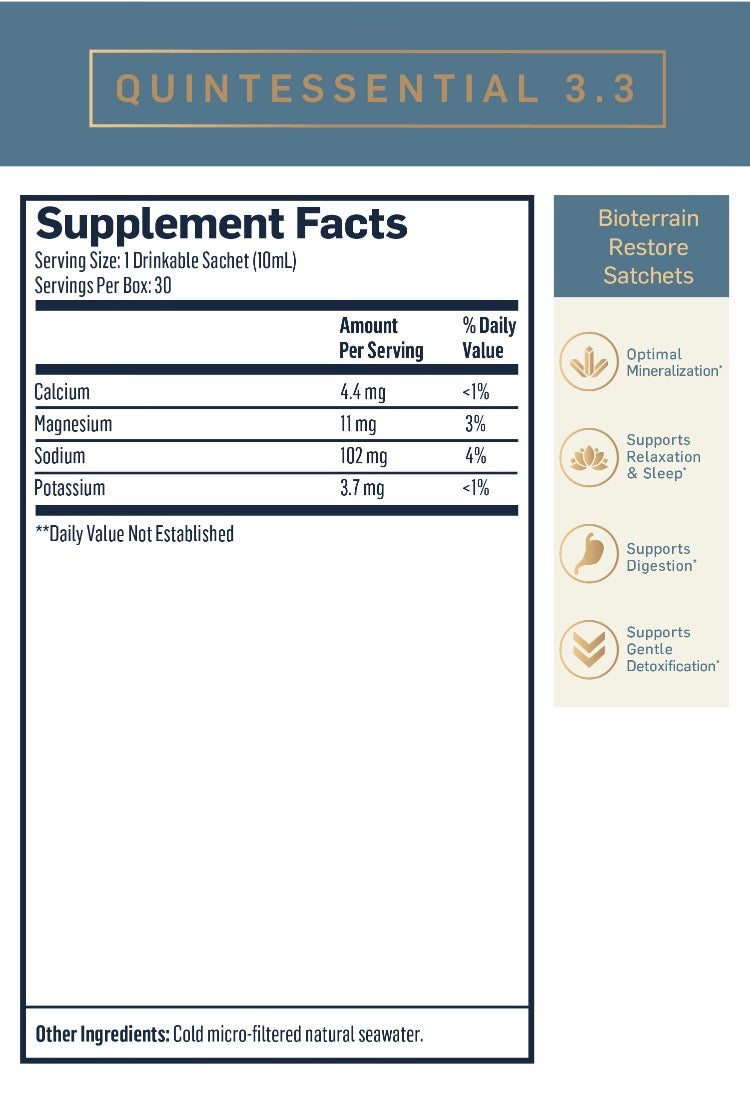 Quintessential 3.3 Supplement Facts
