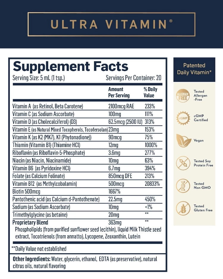 Ultra Vitamin Supplement Facts
