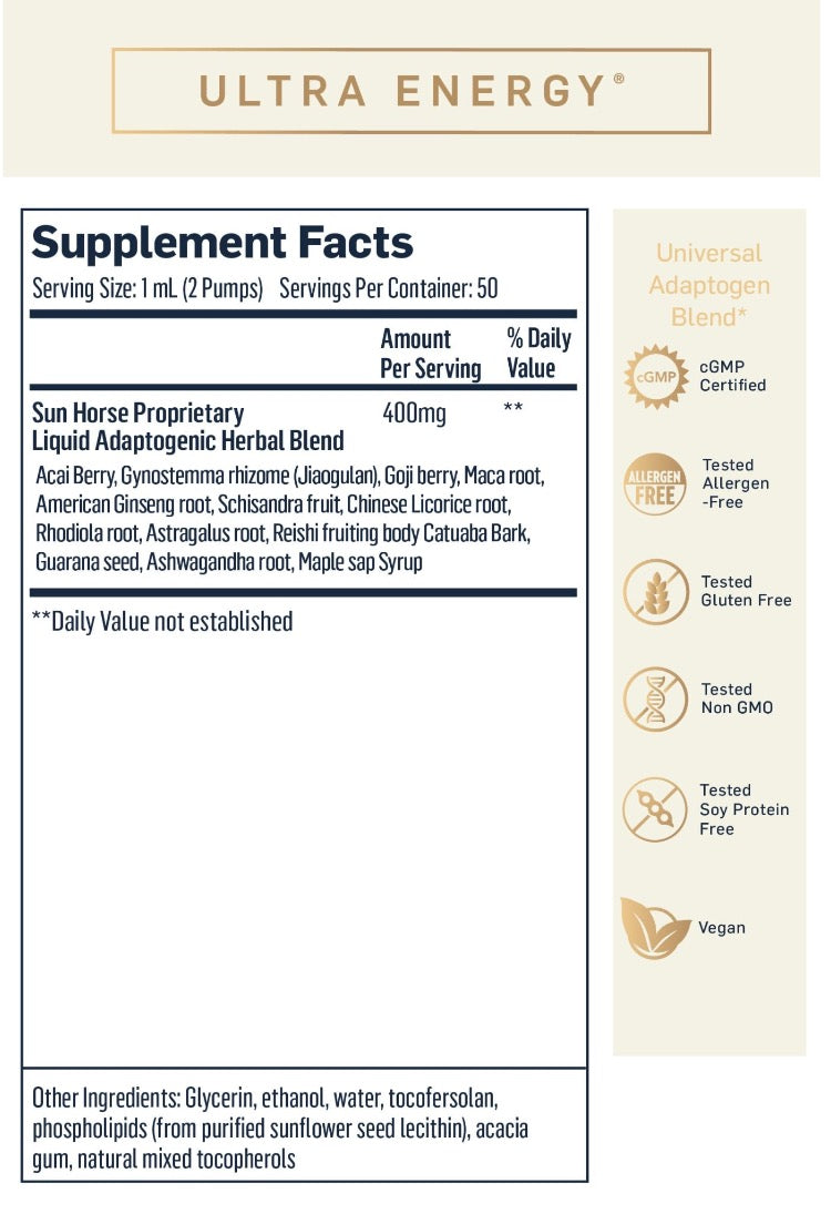 Ultra Energy Supplement Facts