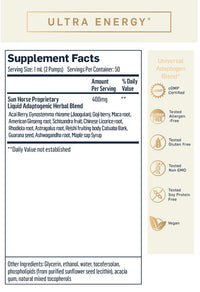 Ultra Energy Supplement Facts