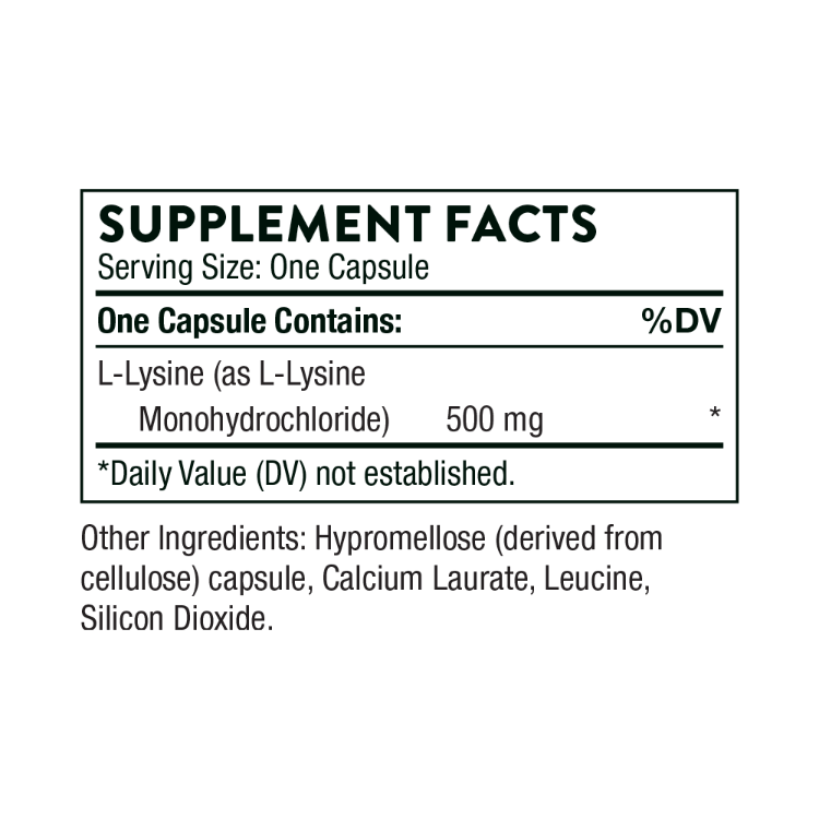 Lysine Supplement Facts