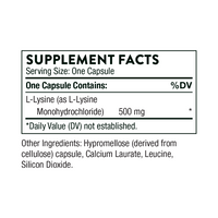 Lysine Supplement Facts