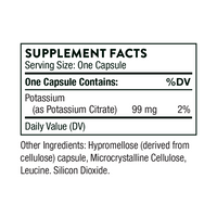 Potassium Citrate Supplement Facts