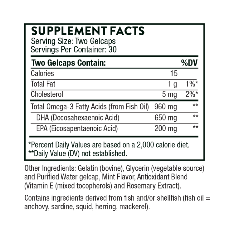 Prenatal DHA Supplement Facts