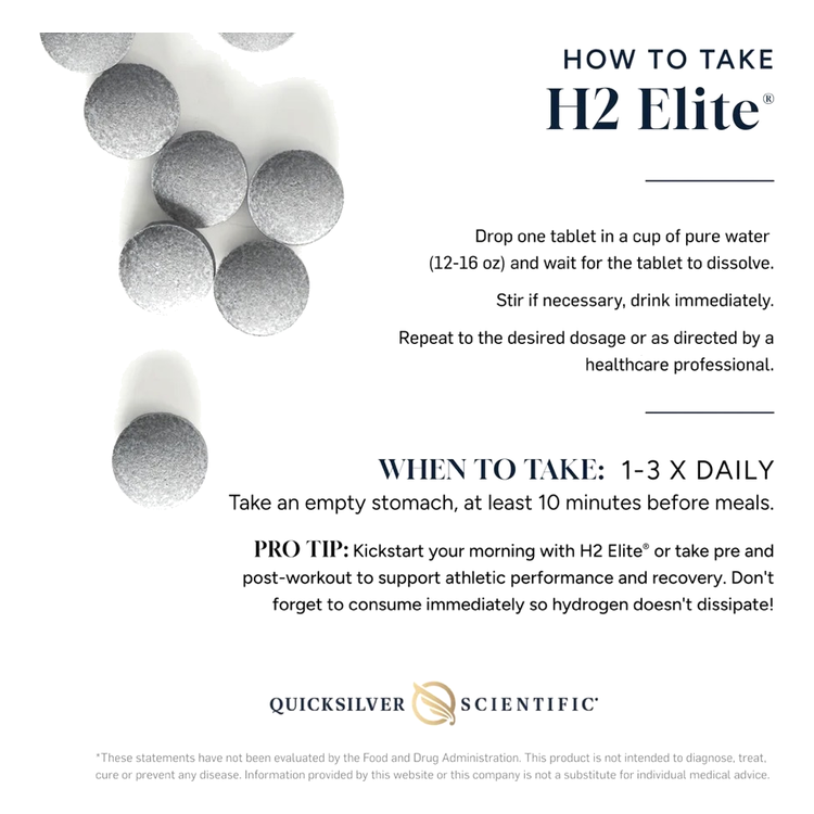 Quicksilver H2 Elite Molecular Hydrogen suggested use