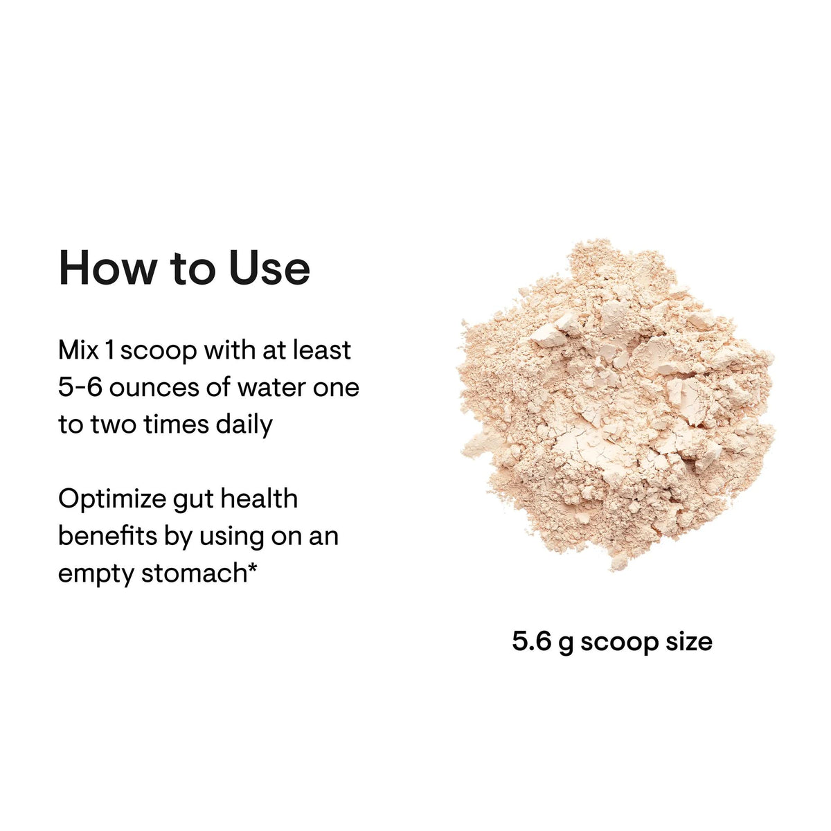 How to use Thorne Leaky Gut Support: mix 1 scoop with 5-6 ounces of water