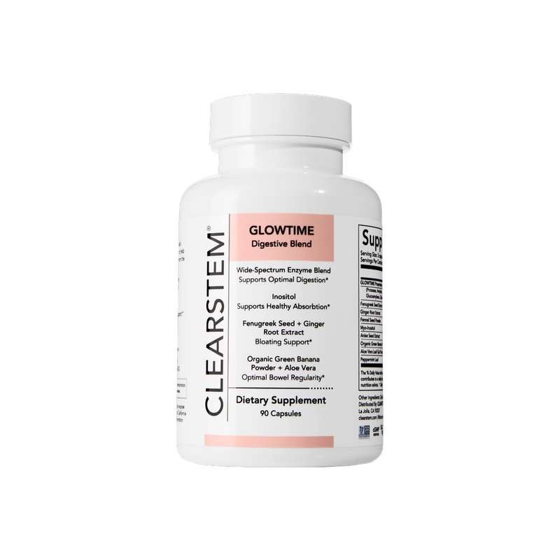 GLOWTIME digestive enzyme blend bottle