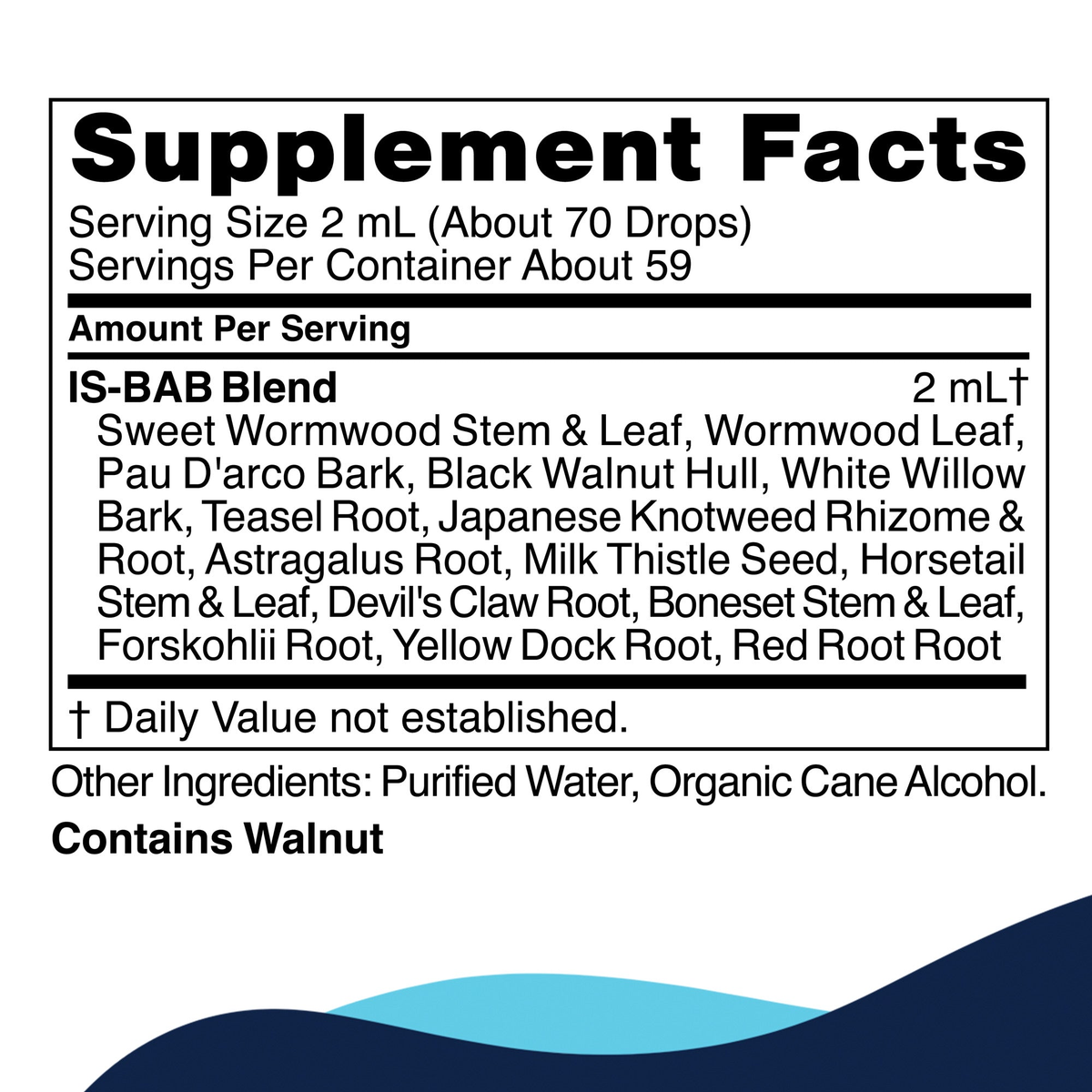 IS-BAB supplement facts