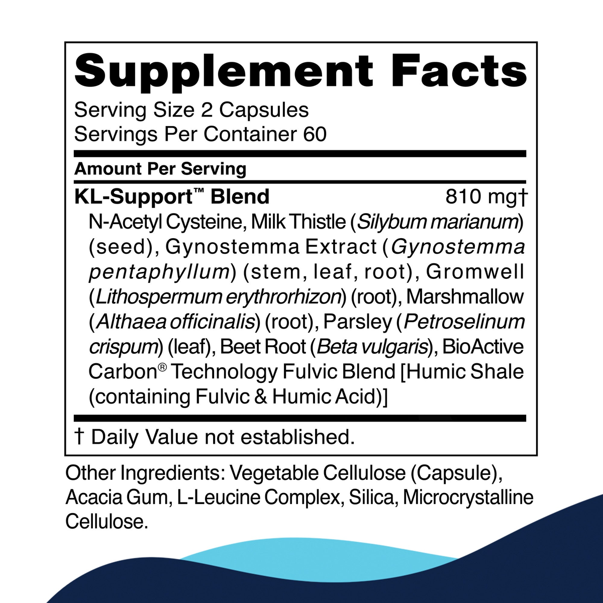 KL Support supplement facts