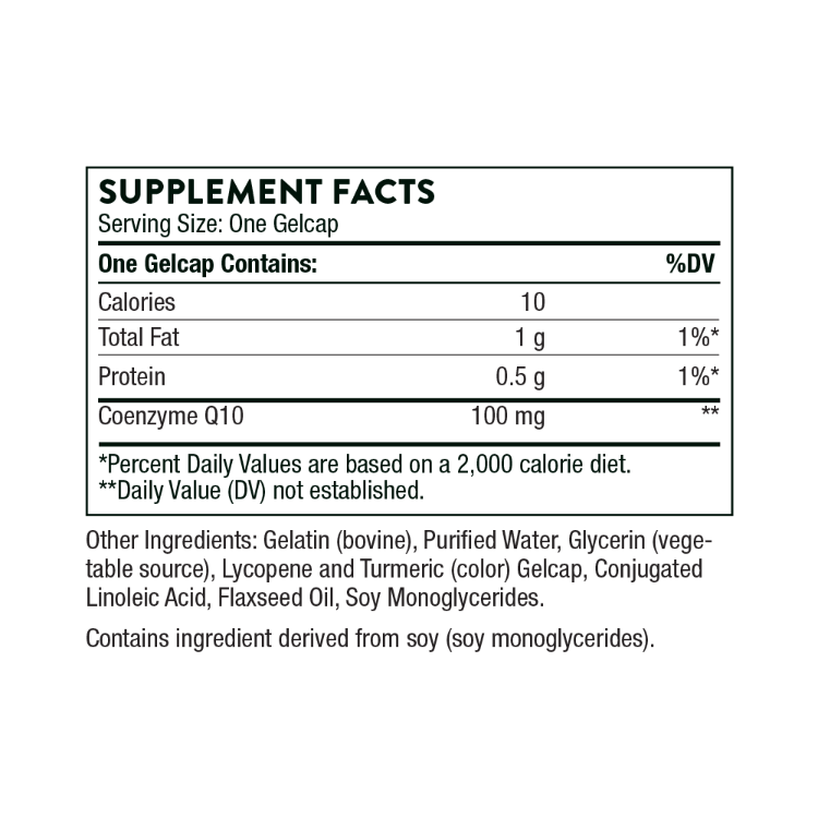 CoQ10 Supplement Facts