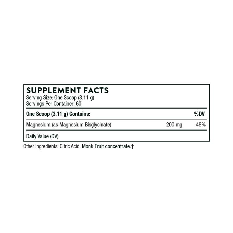 Magnesium Bisglycinate Supplement Facts