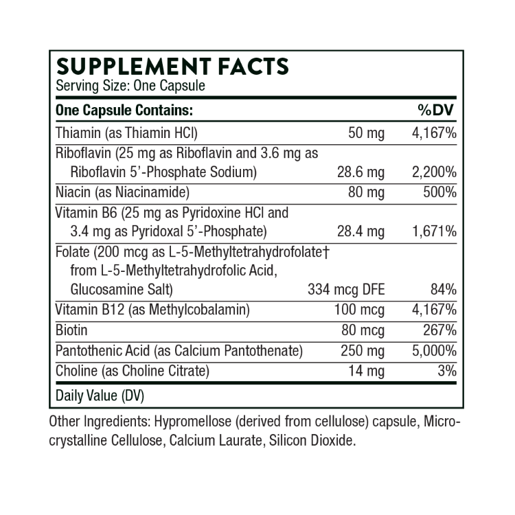 Stress B-Complex Supplement Facts